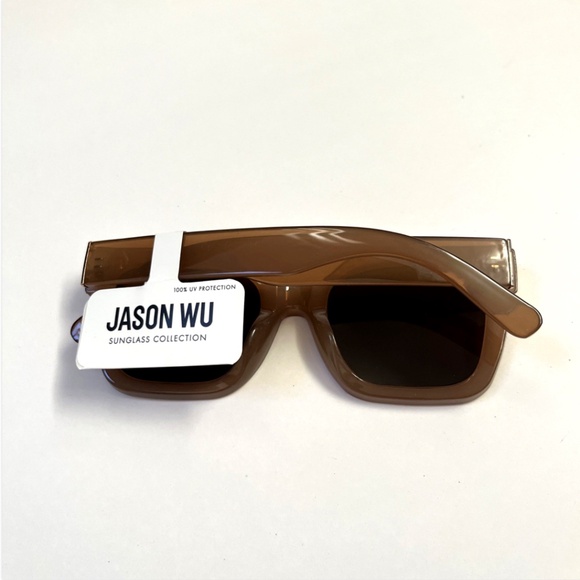 Jason Wu Milky Beige Nude Square Acetate Sunglasses Brown Lenses UV400 New